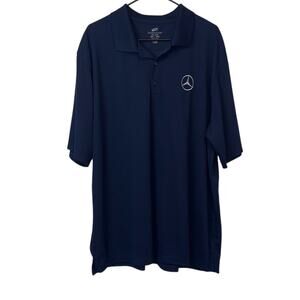 UltraClub Mercedes-Benz Mens Navy Blue Cool & Dry Polo Size 2XL Embroidered Logo